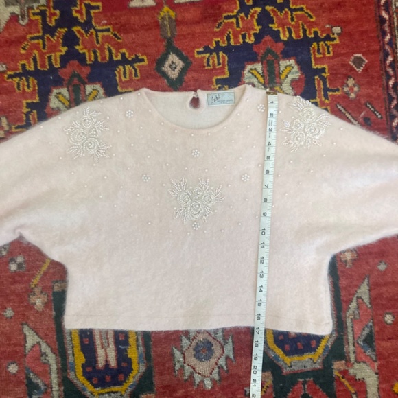 Vintage Cropped Beaded Pearl Sweater - Picture 6 of 9